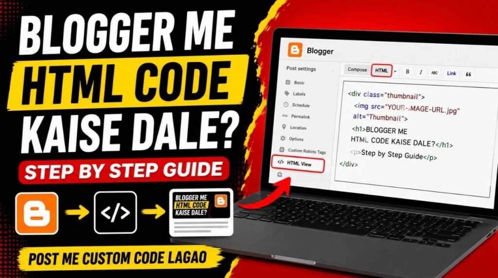 Blogger Me html code kaise dale